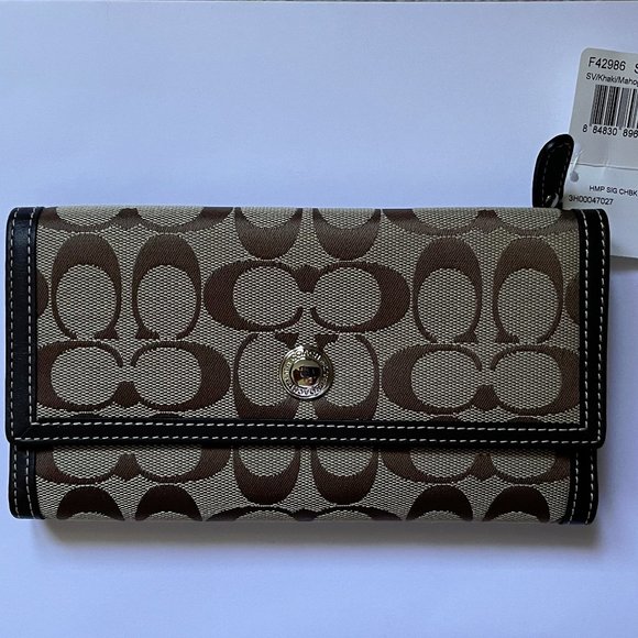 Coach Hamptons Khaki Mahogany Wallet - Picture 1 of 4